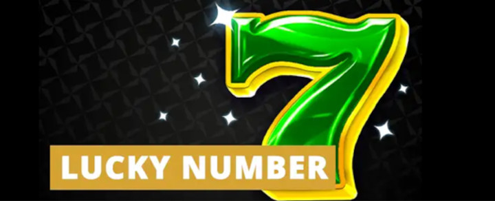 Grønt sjutall med teksten Lucky Number